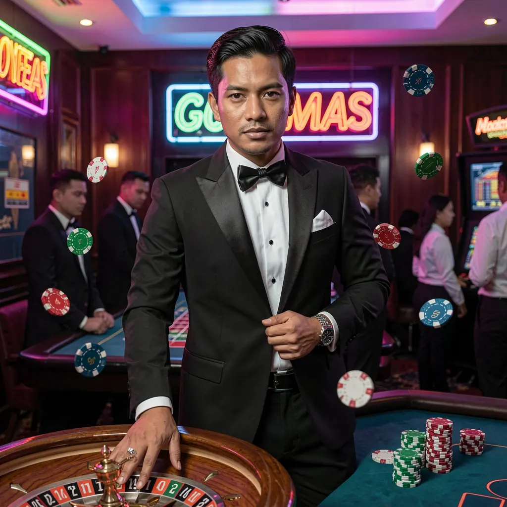 Tampilan dekat mesin slot mewah yang menunjukkan tiga angka tujuh dengan koin berkilau yang mewakili hiburan slot online premium di REJEKI789 REJEKI789 – Rasakan sensasi permainan kasino langsung di Indonesia